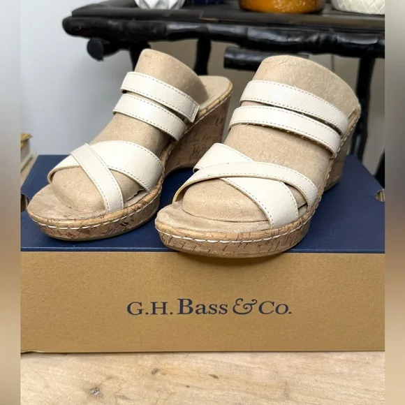 G.H. Bass & Co. Bahama Wedge Sandal Size 7 1/2 m - Picture 1 of 7
